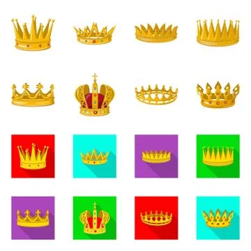 Vector design of medieval and nobility sign. Set of medieval and monarchy stock Stock Illustration