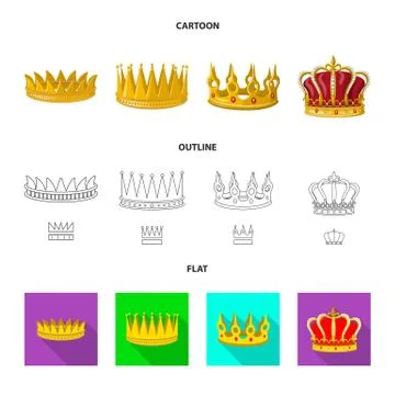 Vector design of medieval and nobility sign. Set of medieval and monarchy vector Stock Illustration