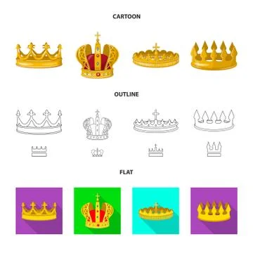 Vector design of medieval and nobility logo. Collection of medieval and monarchy Stock Illustration