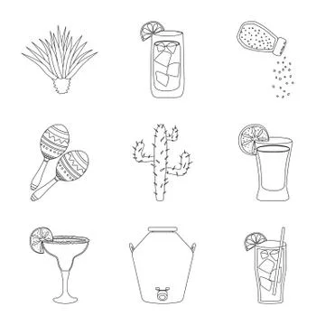 Vector design of Mexico and tequila icon. Collection of Mexico and fiesta stock Stock Illustration
