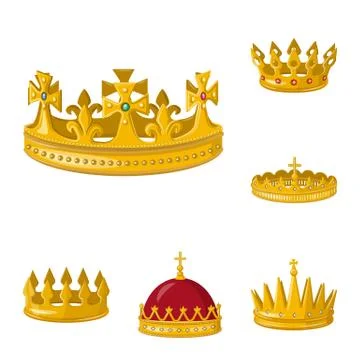Vector design of monarchy and gold logo. Set of monarchy and heraldic stock イラスト素材