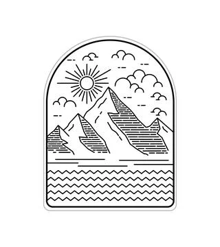 Vector design of mountain and wide plains scenery Stock Illustration