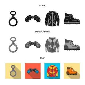 Vector design of mountaineering and peak icon. Collection of mountaineering and Stock Illustration