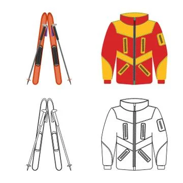 Vector design of mountaineering and peak icon. Collection of mountaineering and Stock Illustration