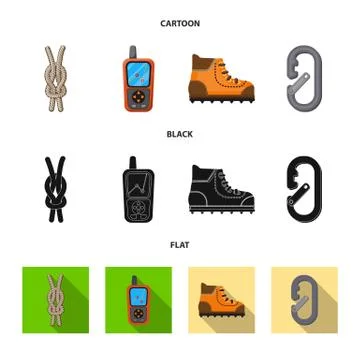 Vector design of mountaineering and peak icon. Collection of mountaineering and Stock Illustration