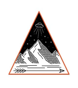 Vector design of mountains and camp views Stock Illustration