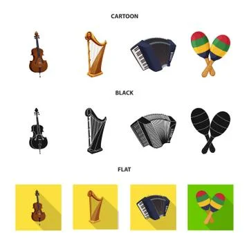 Vector design of music and tune icon. Set of music and tool stock symbol for web 스톡 일러스트