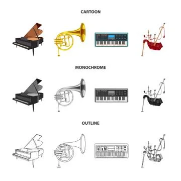 Vector design of music and tune symbol. Collection of music and tool stock Stock-Illustration