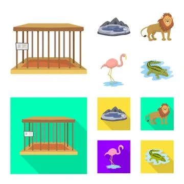 Vector design of nature and fun sign. Set of nature and entertainment stock Stock Illustration