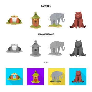 Vector design of nature and fun symbol. Set of nature and entertainment stock Stock Illustration