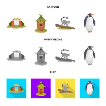 Vector design of nature and fun symbol. Set of nature and entertainment stock Stock Illustration