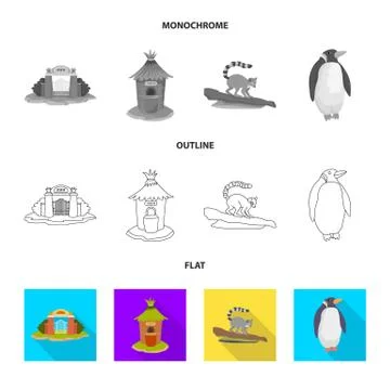 Vector design of nature and fun icon. Set of nature and entertainment vector Illustrazione stock