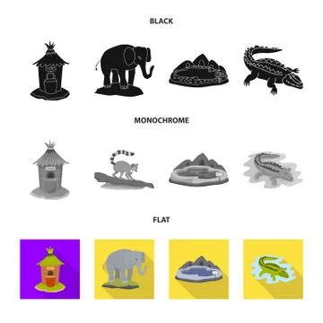 Vector design of nature and fun sign. Collection of nature and entertainment Illustrazione stock