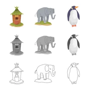 Vector design of nature and fun symbol. Collection of nature and entertainment Illustrazione stock