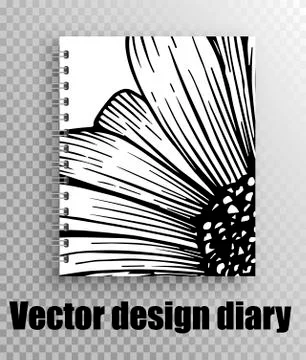 Vector design notepad with flower Stock Illustration