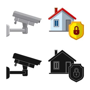 Vector design of office and house logo. Set of office and system stock vector 스톡 일러스트