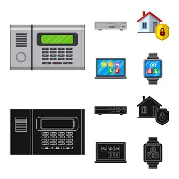 Vector design of office and house symbol. Set of office and system stock symbol Stock Illustration