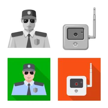 Vector design of office and house logo. Collection of office and system stock Stock Illustration