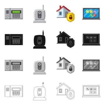 Vector design of office and house icon. Collection of office and system vector Stock Illustration