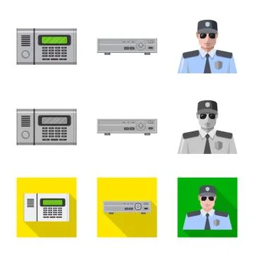 Vector design of office and house icon. Collection of office and system vector Stock Illustration