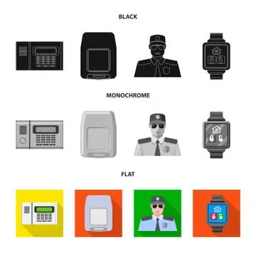 Vector design of office and house icon. Set of office and system vector icon for Stock Illustration