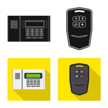 Vector design of office and house sign. Set of office and system stock symbol Stock Illustration