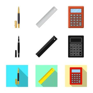 Vector design of office and supply icon. Set of office and school vector icon Ilustración de archivo