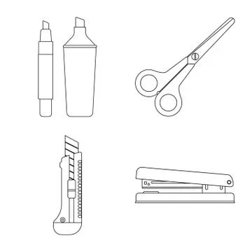 Vector design of office and supply icon. Set of office and school vector icon Stock Illustration