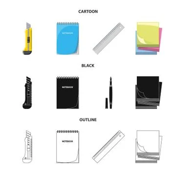 Vector design of office and supply symbol. Set of office and school vector icon Stock Illustration