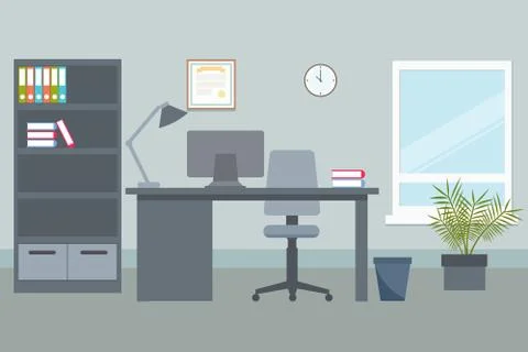 Vector design of office environment Stock Illustration