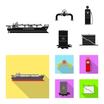Vector design of oil and gas sign. Set of oil and petrol stock vector Stock Illustration