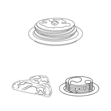 Vector design of pancake and stack icon. Set of pancake and syrup stock symbol Stock Illustration