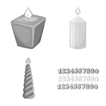 Vector design of paraffin and fire symbol. Collection of paraffin and decoration イラスト素材