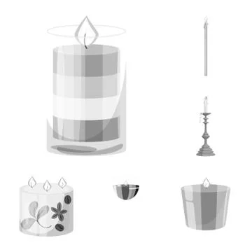 Vector design of paraffin and fire icon. Collection of paraffin and decoration イラスト素材