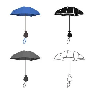 Vector design of parasol and coverage sign. Collection of parasol and classic Stock Illustration