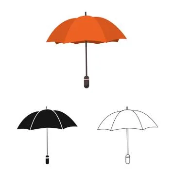 Vector design of parasol and water symbol. Collection of parasol and yellow Stock Illustration