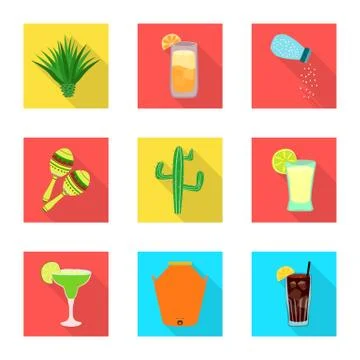 Vector design of party and celebration symbol. Set of party and Latin stock Illustrazione stock