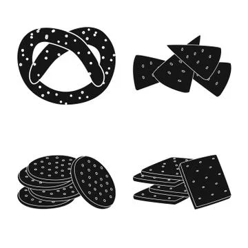 Vector design of party and cooking symbol. Collection of party and crunchy stock Stock Illustration