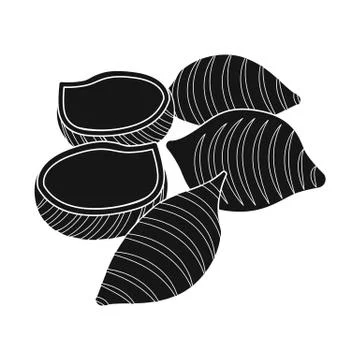 Vector design of pasta and carbohydrate symbol. Set of pasta and macaroni stock Stock Illustration