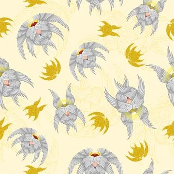 Vector design of pattern with angels Stock Illustration