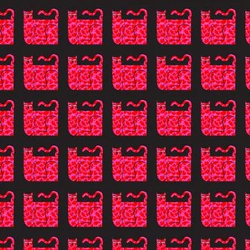Vector design pattern animal cat kitty bright colors Stock Illustration