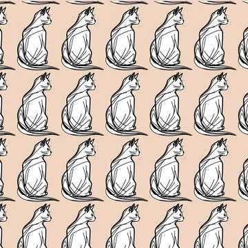 Vector design pattern animal cat kitty Stock Illustration