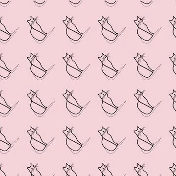 Vector design pattern animal cat kitty イラスト素材