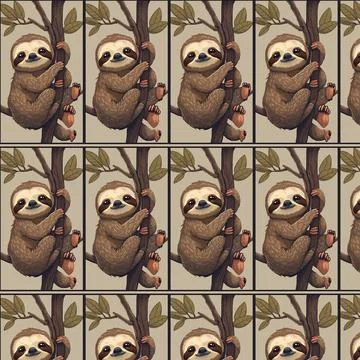 Vector design pattern animal sloth Stock Illustration