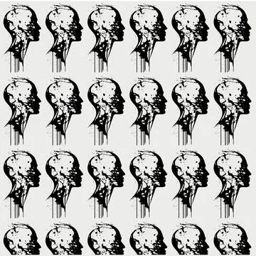 Vector design pattern man human head Stock Illustration