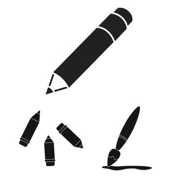 Vector design of pencil and sharpen logo. Collection of pencil and color stock Stock Illustration