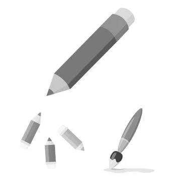 Vector design of pencil and sharpen logo. Set of pencil and color vector icon Stock Illustration