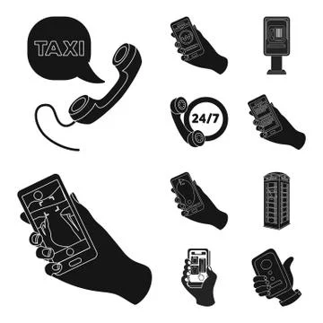 Vector design of phone and screen sign. Collection of phone and cellphone stock Stock Illustration