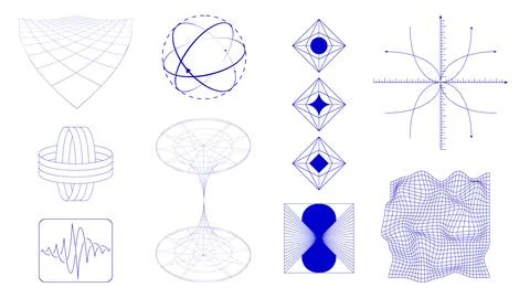 Vector design, physics model representation. Scientific visualization of energy Illustrazione stock