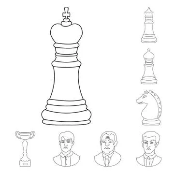 Vector design of piece and strategy sign. Collection of piece and play stock Stock Illustration